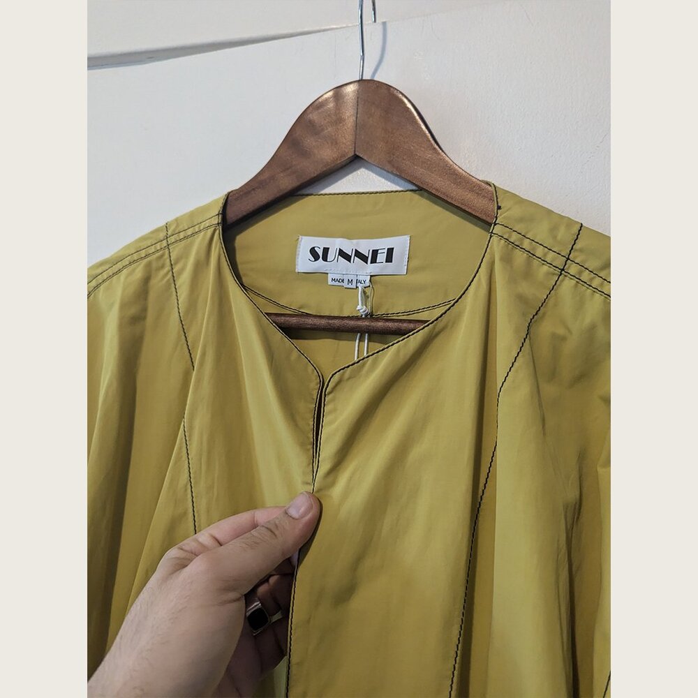 SUNNEI - Yellow collarless coat - Sz M - Picture 3 of 15